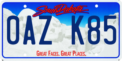 SD license plate 0AZK85