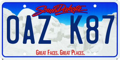 SD license plate 0AZK87