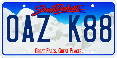 SD license plate 0AZK88