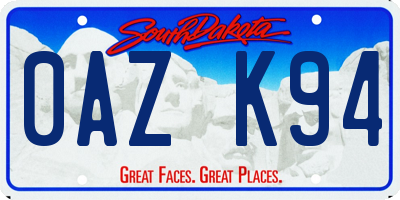 SD license plate 0AZK94
