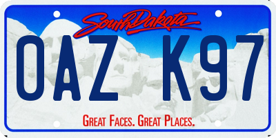 SD license plate 0AZK97