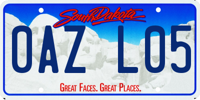 SD license plate 0AZL05