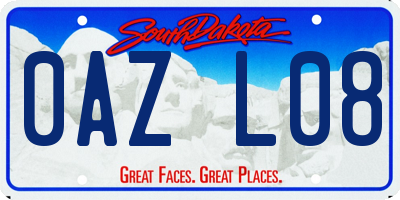 SD license plate 0AZL08