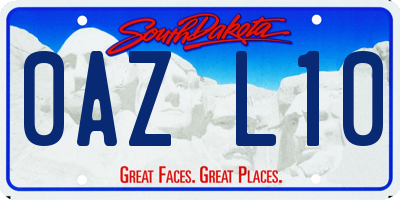 SD license plate 0AZL10