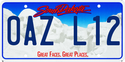 SD license plate 0AZL12