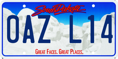 SD license plate 0AZL14