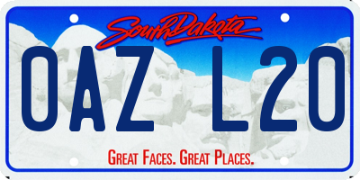 SD license plate 0AZL20