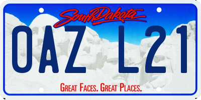 SD license plate 0AZL21