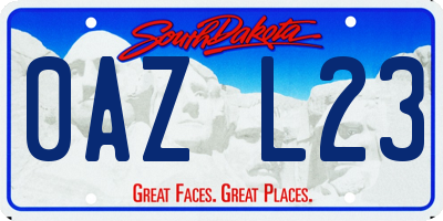 SD license plate 0AZL23