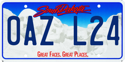 SD license plate 0AZL24
