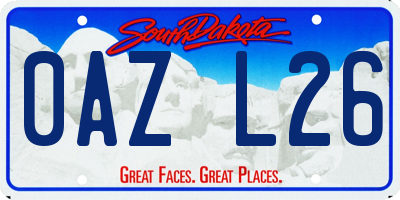 SD license plate 0AZL26