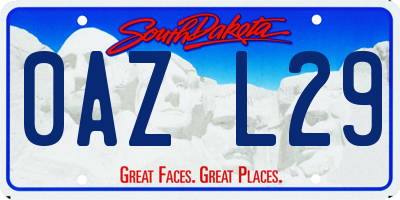 SD license plate 0AZL29