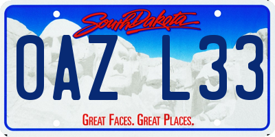 SD license plate 0AZL33