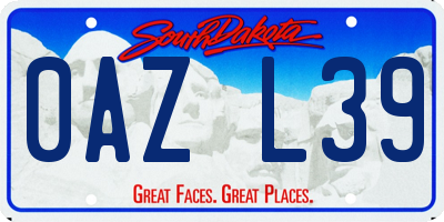 SD license plate 0AZL39