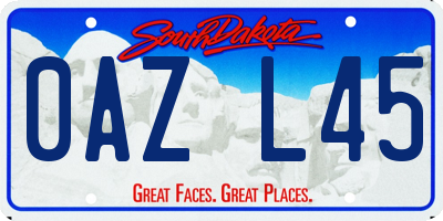 SD license plate 0AZL45