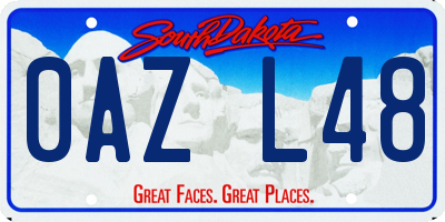 SD license plate 0AZL48