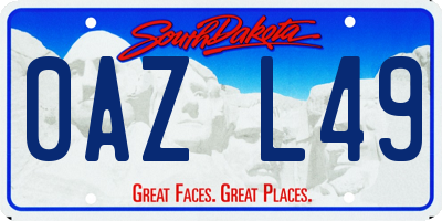 SD license plate 0AZL49