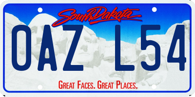 SD license plate 0AZL54