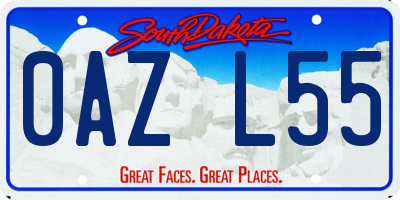 SD license plate 0AZL55