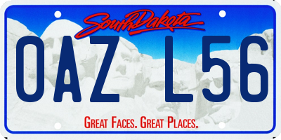 SD license plate 0AZL56