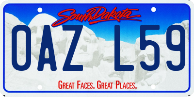 SD license plate 0AZL59