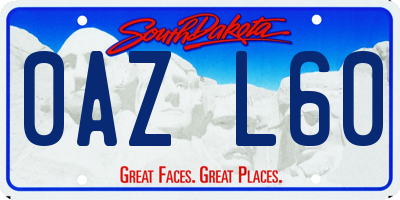 SD license plate 0AZL60