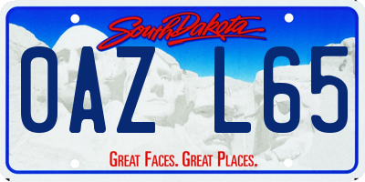 SD license plate 0AZL65