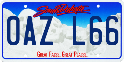 SD license plate 0AZL66