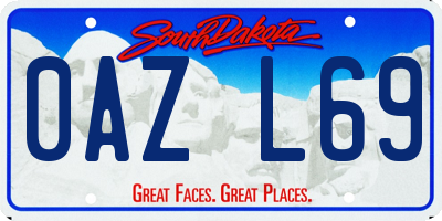 SD license plate 0AZL69