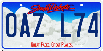 SD license plate 0AZL74