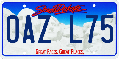 SD license plate 0AZL75