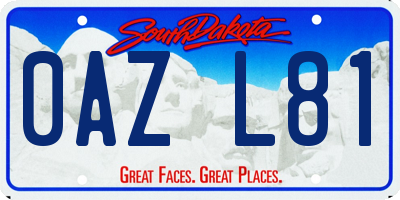 SD license plate 0AZL81