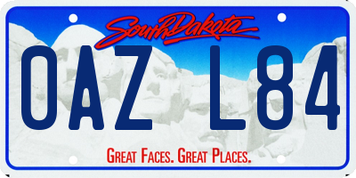 SD license plate 0AZL84