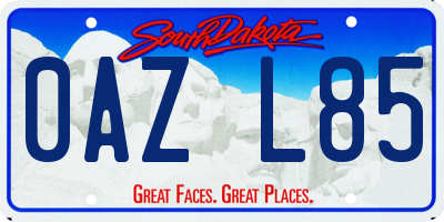 SD license plate 0AZL85
