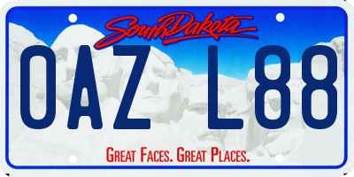 SD license plate 0AZL88