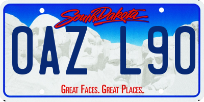 SD license plate 0AZL90