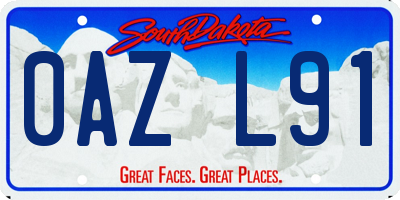 SD license plate 0AZL91