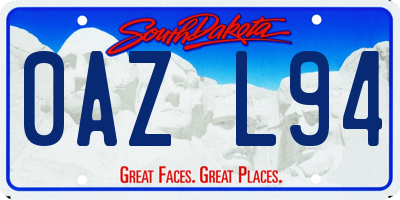 SD license plate 0AZL94