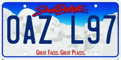 SD license plate 0AZL97