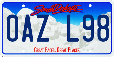 SD license plate 0AZL98