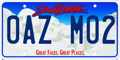 SD license plate 0AZM02