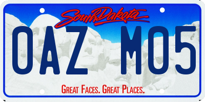 SD license plate 0AZM05