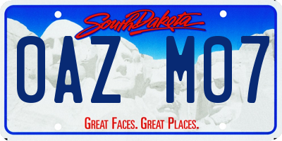 SD license plate 0AZM07