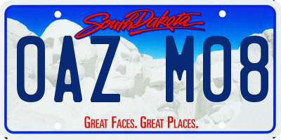 SD license plate 0AZM08