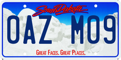 SD license plate 0AZM09