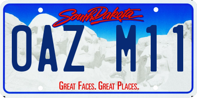 SD license plate 0AZM11