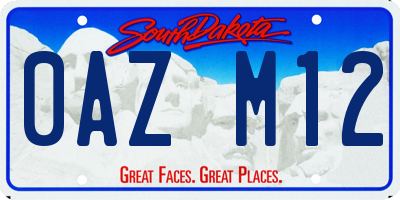 SD license plate 0AZM12