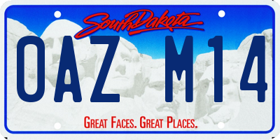 SD license plate 0AZM14