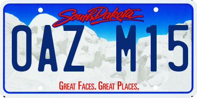 SD license plate 0AZM15