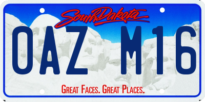 SD license plate 0AZM16